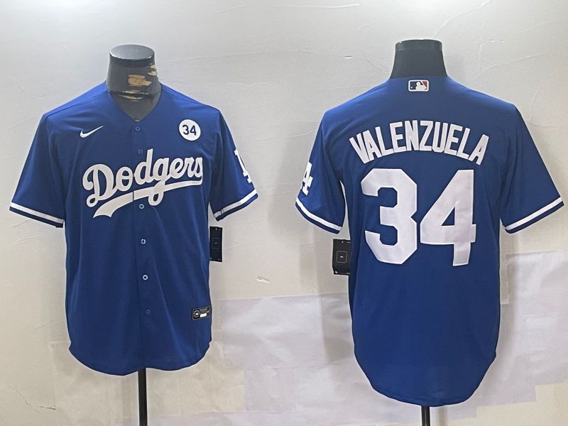 Men Los Angeles Dodgers #34 Valenzuela Blue Game 2024 Nike MLB Jersey style 11203